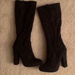Express Black Suede Boots 6